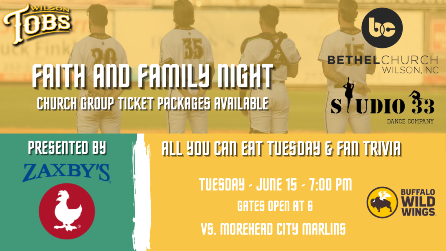 Join the Tobs for Faith and Family Night on Tuesday
