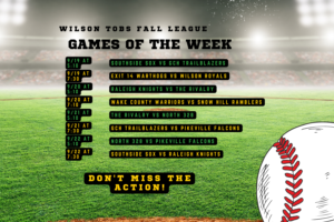 Fall League Weekly Schedule